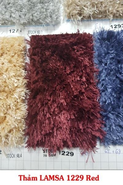 Thảm lông mịn sợi ngắn Lamsa 1229 Red nhập khẩu UAE
