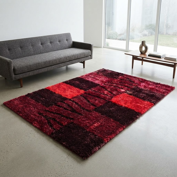 Thảm lông xù cao cấp DY700-Red màu đỏ