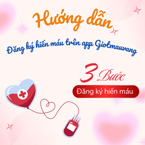 HƯỚNG DẪN ĐĂNG KÝ HIẾN MÁU TRÊN APP GIOTMAUVANG