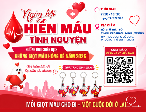 NGÀY HỘI HIẾN MÁU TÌNH NGUYỆN - HƯỞNG ỨNG CHIẾN DỊCH “NHỮNG GIỌT MÁU HỒNG HÈ NĂM 2026