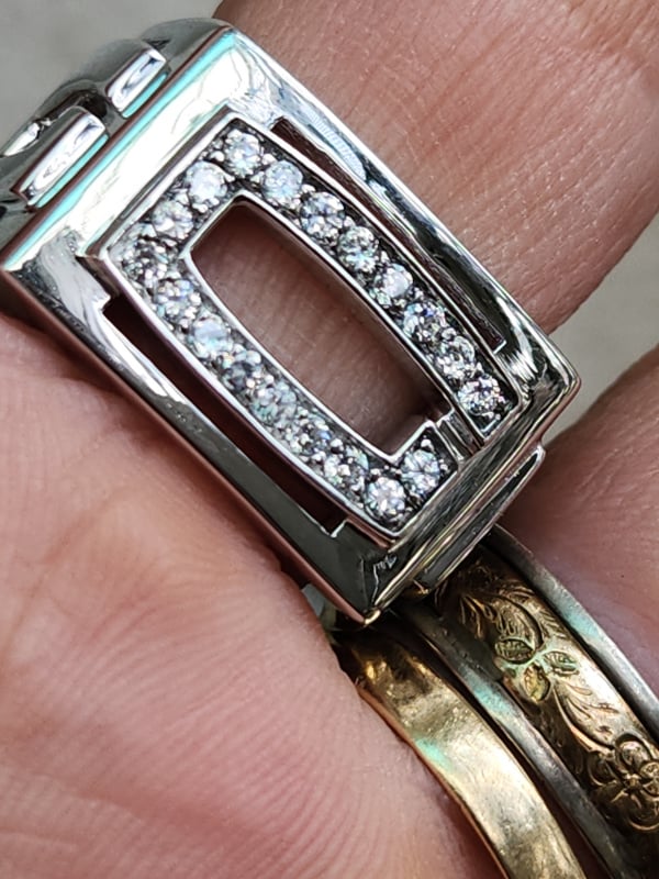 nhẫn mỹ xưa hàng hiệu Gucci bạc 925 đính đá lấp lánh