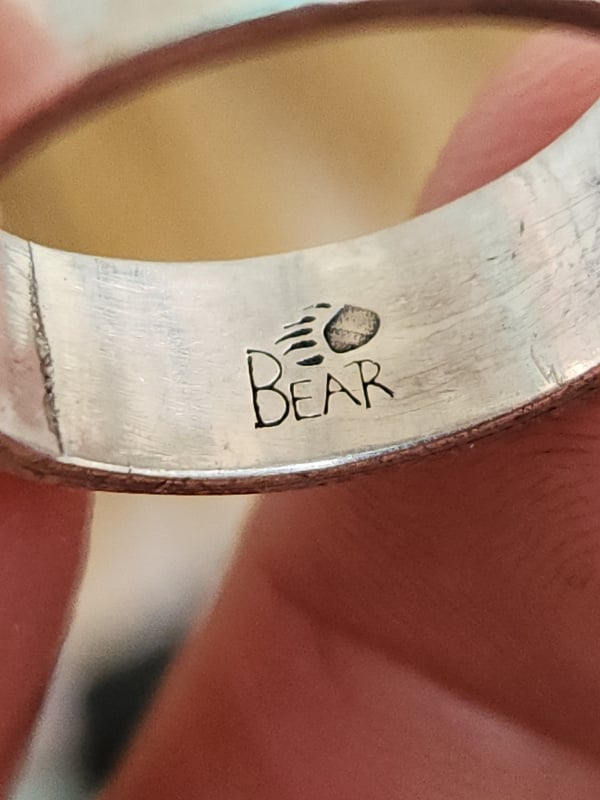 nhẫn mỹ bạc xưa Sterling vàng 14k