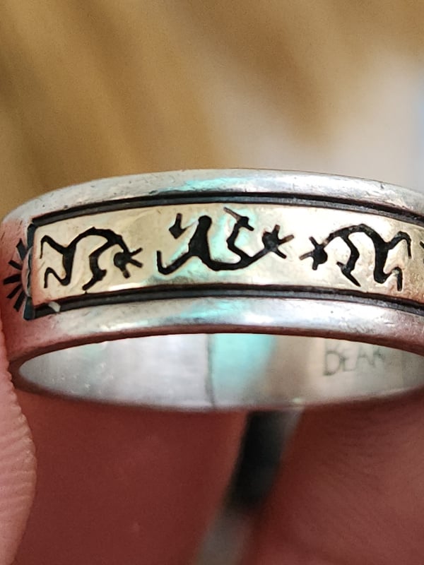 nhẫn mỹ bạc xưa Sterling vàng 14k