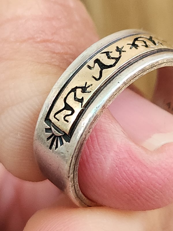 nhẫn mỹ bạc xưa Sterling vàng 14k