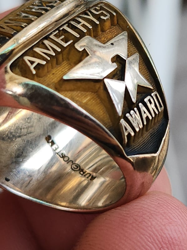 nhẫn mỹ xưa bá cấm vàng jostens aur 3k