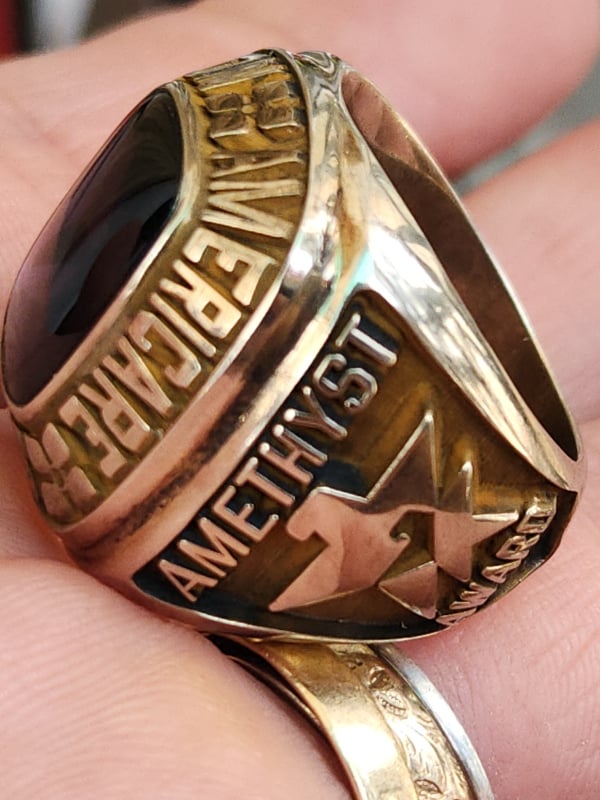 nhẫn mỹ xưa bá cấm vàng jostens aur 3k