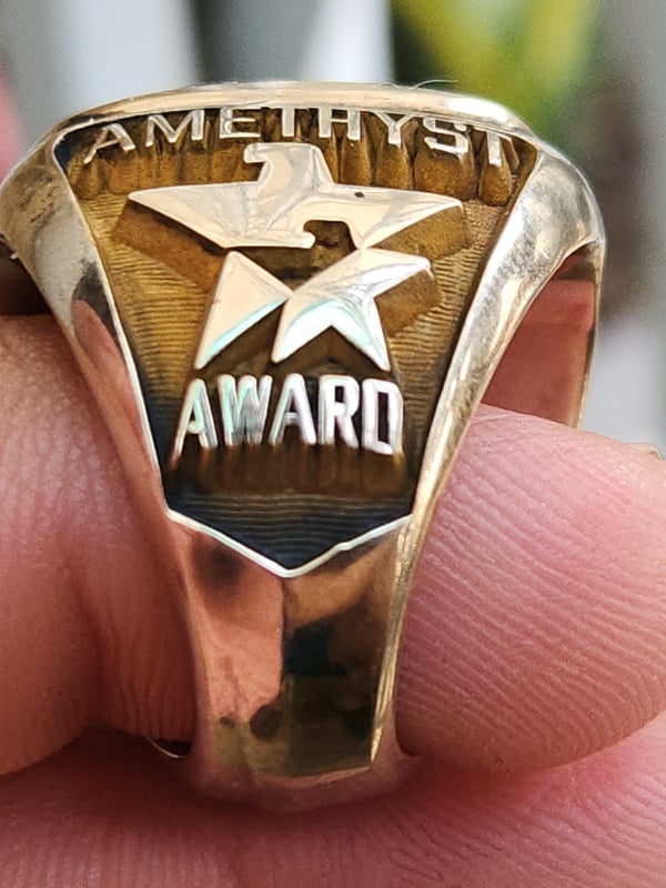 nhẫn mỹ xưa bá cấm vàng jostens aur 3k