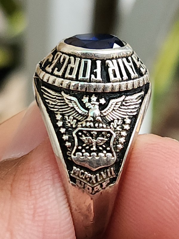 nhẫn mỹ xưa quân đội bạc xưa Airforce