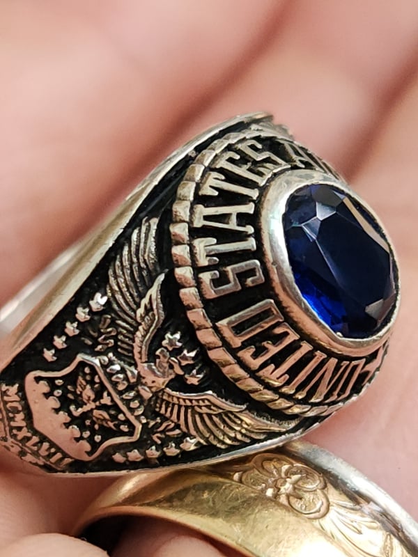 nhẫn mỹ xưa quân đội bạc xưa Airforce