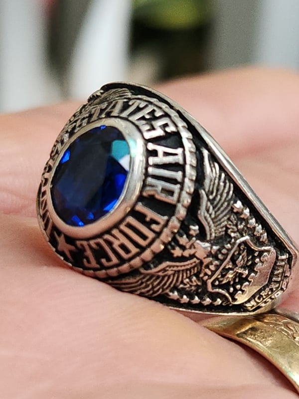 nhẫn mỹ xưa quân đội bạc xưa Airforce