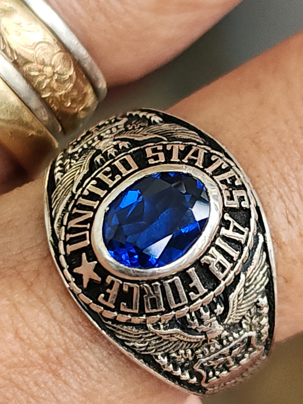 nhẫn mỹ xưa quân đội bạc xưa Airforce