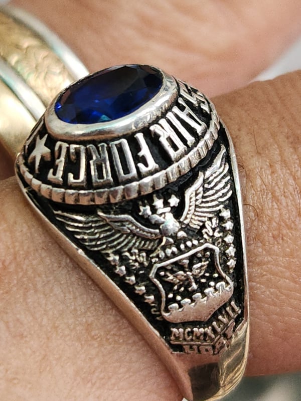 nhẫn mỹ xưa quân đội bạc xưa Airforce