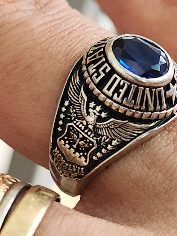 nhẫn mỹ xưa quân đội bạc xưa Airforce