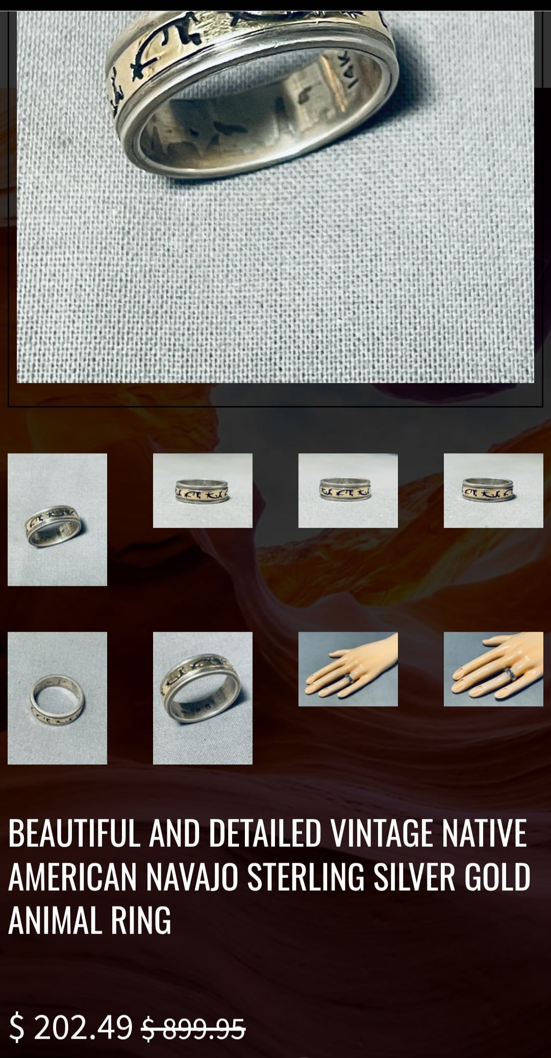 nhẫn mỹ bạc xưa Sterling vàng 14k