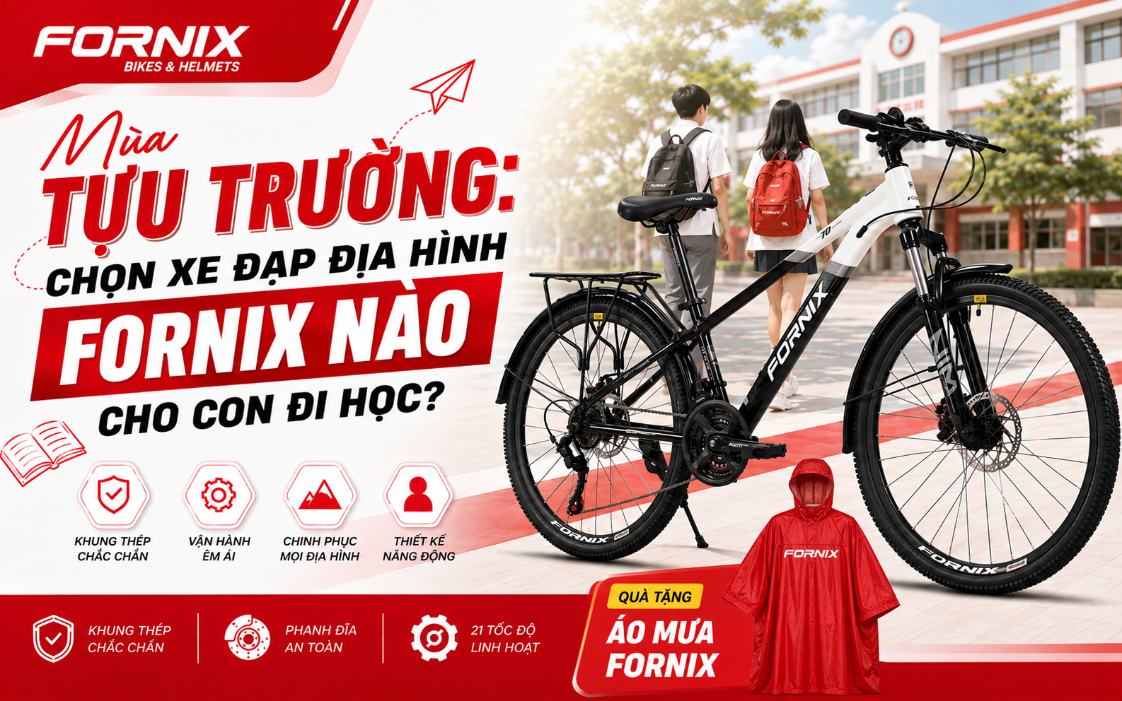 Mùa Tựu Trường: Chọn Xe Đạp Địa Hình Fornix Nào Cho Con Đi Học?