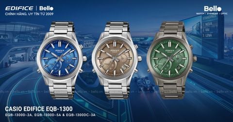 Edifice EQB-1300 – Flagship Mỏng 9.5mm, Kính Sapphire, Bluetooth, Tough Solar