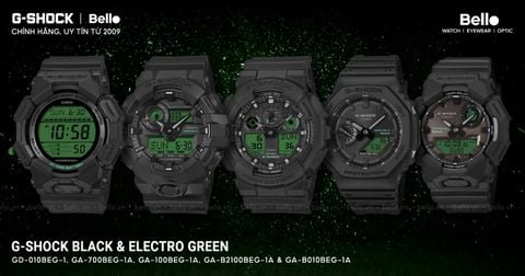 G-Shock Black & Electro Green – BEG Series Ra Mắt Tháng 4/2026 tại Bello HN & TP.HCM