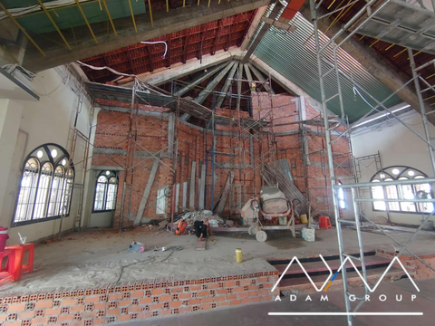 CẬP NHẬT TIẾN ĐỘ - XÂY MỚI CUNG THÁNH VÀ LÀM TRẦN LA PHÔNG