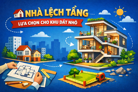🏠 NHÀ LỆCH TẦNG – LỰA CHỌN CHO KHU ĐẤT NHỎ