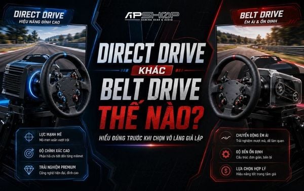Direct Drive khác Belt Drive thế nào? Hiểu đúng trước khi chọn vô lăng giả lập