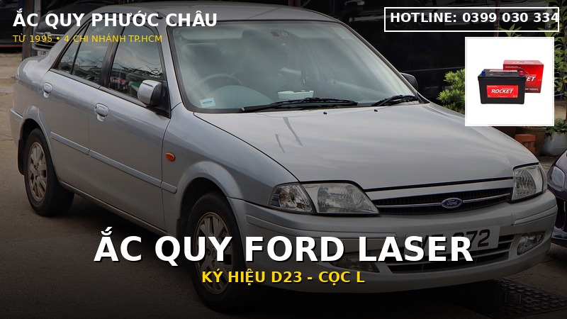 Xe Ford Laser dùng bình ắc quy gì? Mã 55D23L, giá thay 2026