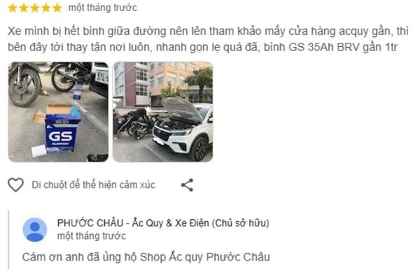 Đánh giá của khách hàng tại Phước Châu