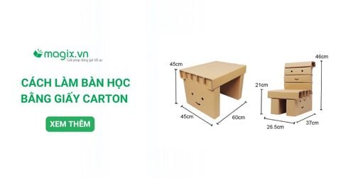 Cách làm bàn học bằng giấy carton đơn giản nhất