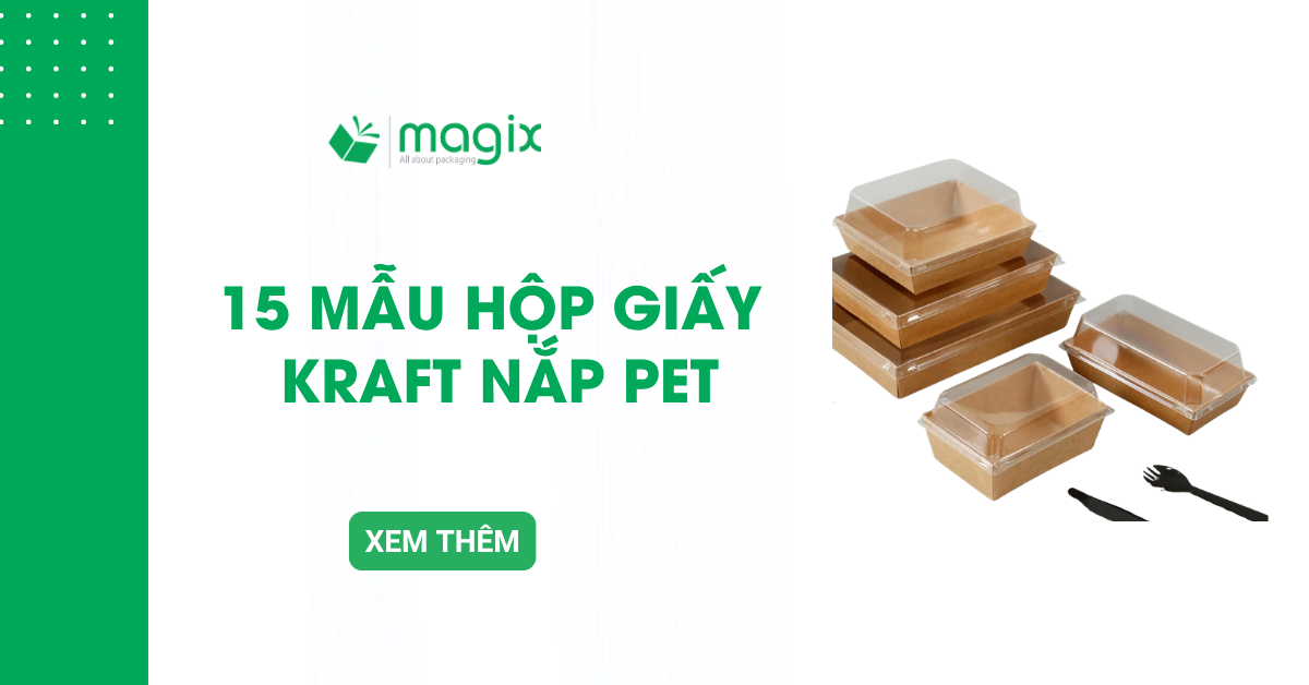 15 mẫu hộp giấy kraft nắp PET đẹp, bền, nhiều kích thước, đa dạng