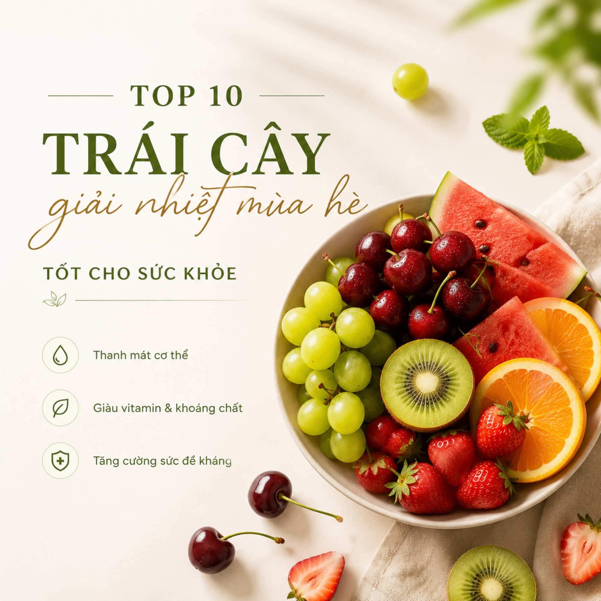 Top 10 Loại Trái Cây Giải Nhiệt Mùa Hè Tốt Cho Sức Khỏe