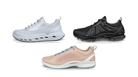 Ba mẫu sneaker nữ thể thao màu trắng đen và hồng nhạt