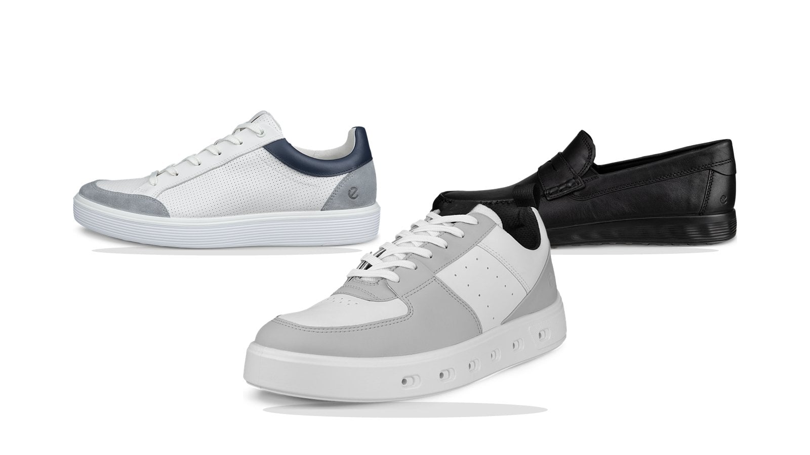 Sneaker sáng màu và giày lười đen để cân nhắc theo lịch trình công tác