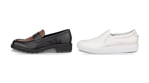 Loafer ECCO màu đen nâu và slip-on sneaker màu trắng