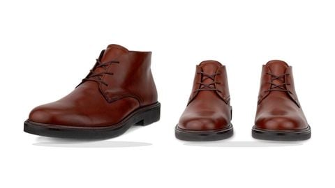 Chukka boot da nâu với dây buộc ba cặp lỗ