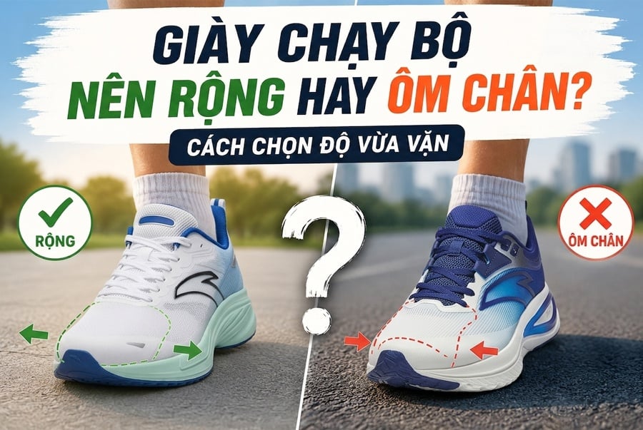 Giày Chạy Bộ Nên Rộng Hay Ôm Chân? Cách Chọn Độ Vừa Vặn Để Chạy Thoải Mái Và Hạn Chế Chấn Thương