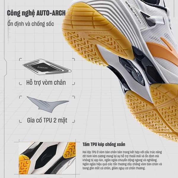 Công nghệ AUTO-ARCH trên giày tennis ANTA