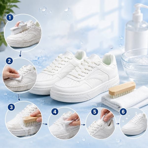 Cách vệ sinh giày da trắng