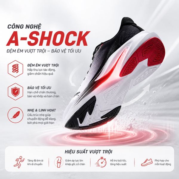 Công nghệ giày chạy bộ A-Shock êm ái