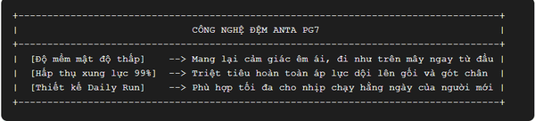 công nghệ PG7 hỗ trợ chạy bộ lâu dài