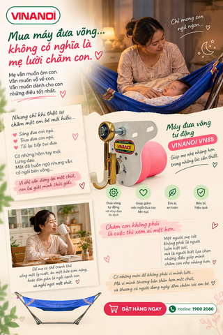 Mua máy đưa võng không có nghĩa là mẹ lười chăm con