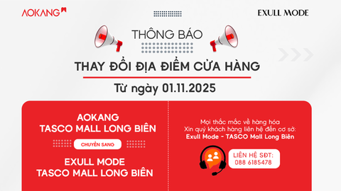 [THÔNG BÁO] CHUYỂN ĐỊA ĐIỂM CỬA HÀNG AOKANG - TASCO MALL LONG BIÊN