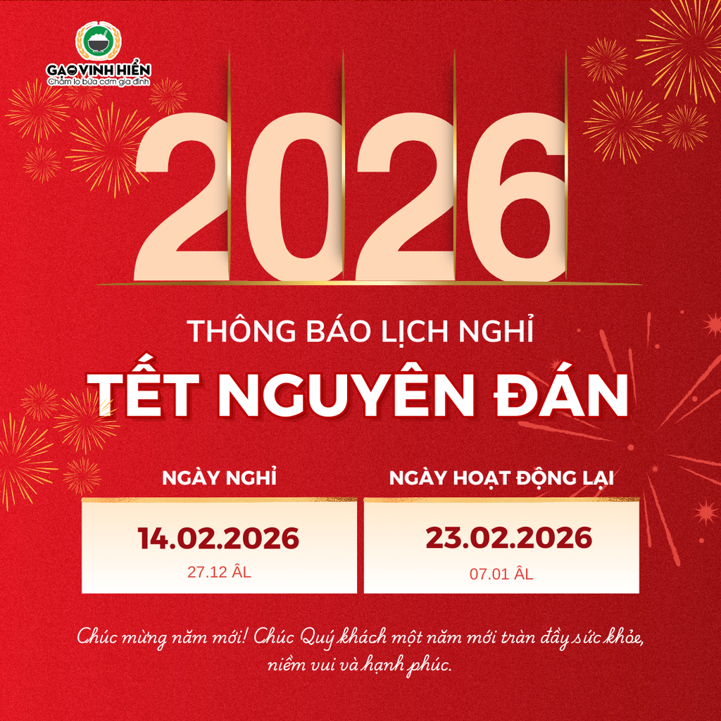 [Thông Báo] LỊCH NGHỈ TẾT NGUYÊN ĐÁN 2026 - CÔNG TY CỔ PHẦN VINH HIỂN FARM