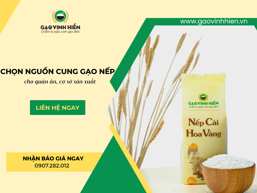 CÁC TIÊU CHÍ CHỌN NGUỒN CUNG GẠO NẾP CHO QUÁN ĂN, CƠ SỞ SẢN XUẤT