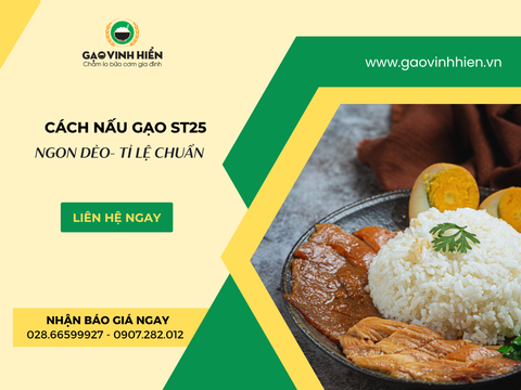CÁCH NẤU GẠO ST25 NGON DẺO: TỈ LỆ NƯỚC CHUẨN KHÔNG BỊ NHÃO