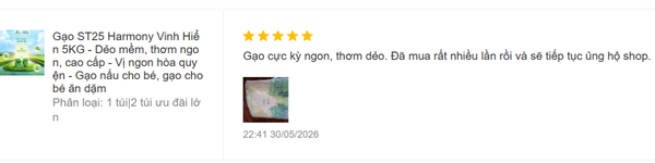 khách hàng nói gì về gạo ST25 Vinh Hiển