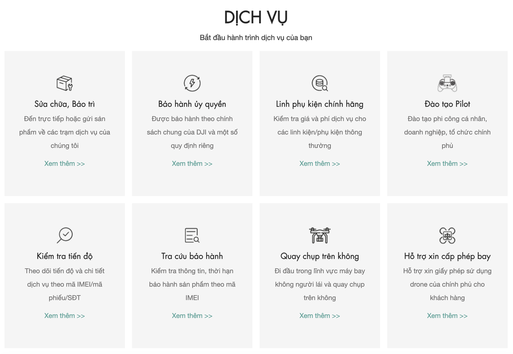 bảo hành sửa chửa dji