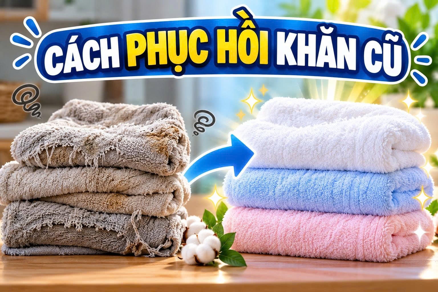 Cách phục hồi khăn cũ đơn giản, hiệu quả ngay tại nhà