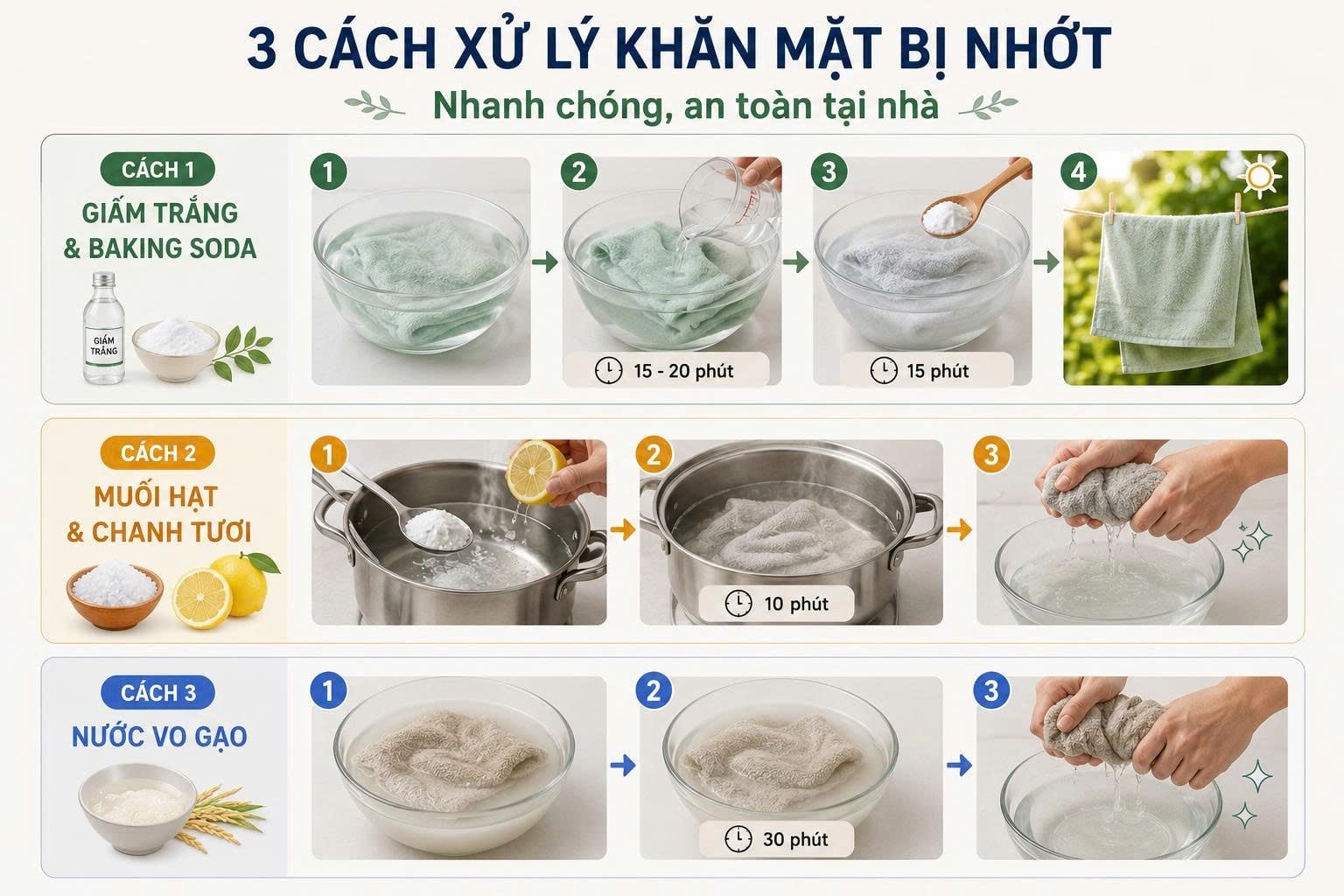 Khăn mặt bị nhớt: Nguyên nhân và cách xử lý hiệu quả tại nhà
