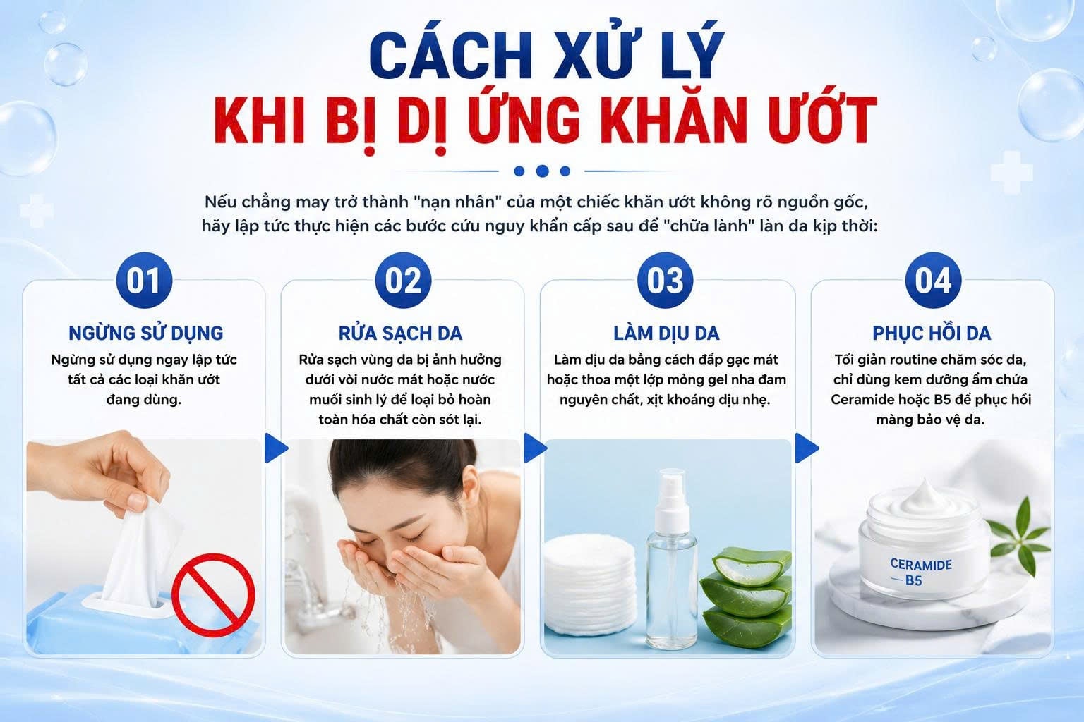 Dị ứng khăn ướt: Dấu hiệu, nguyên nhân và cách xử lý