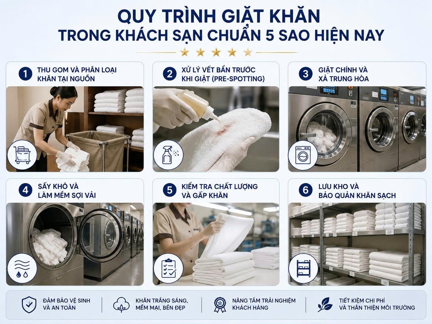 Quy trình giặt khăn trong khách sạn đúng chuẩn 5 sao