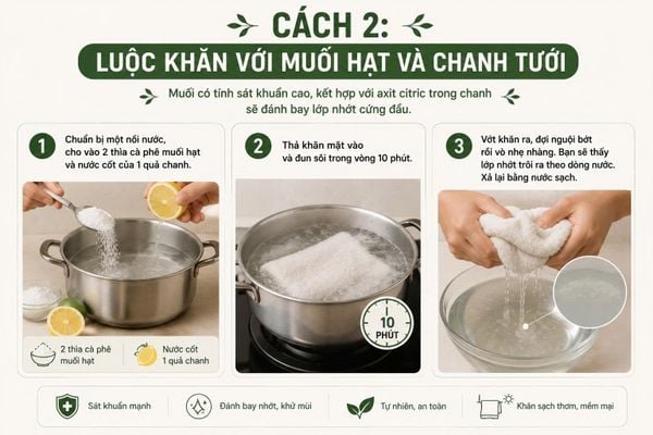 khăn mặt bị nhớt